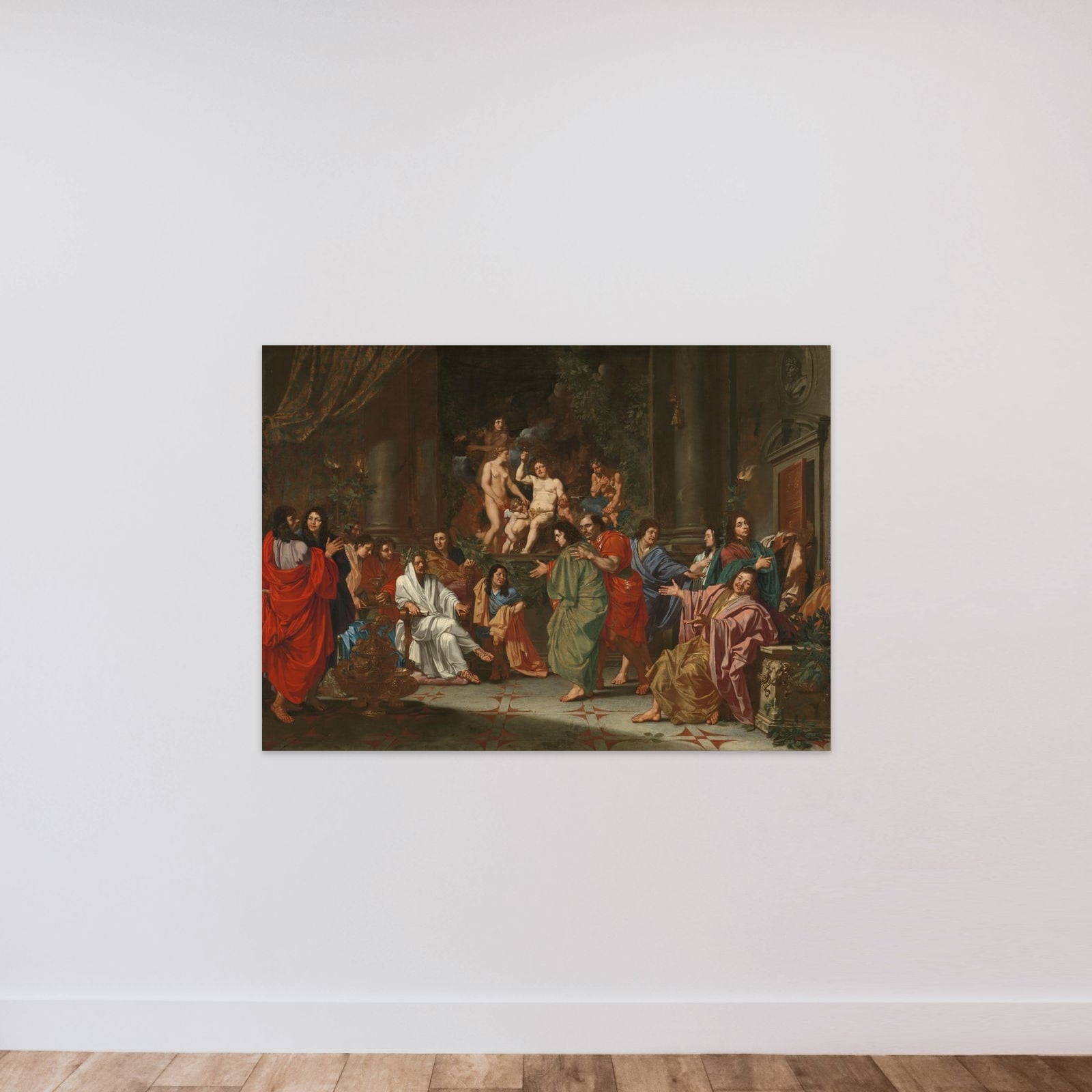 The Induction of a New Member into the Band of Northern Painters in Rome unframed — shown to scale
