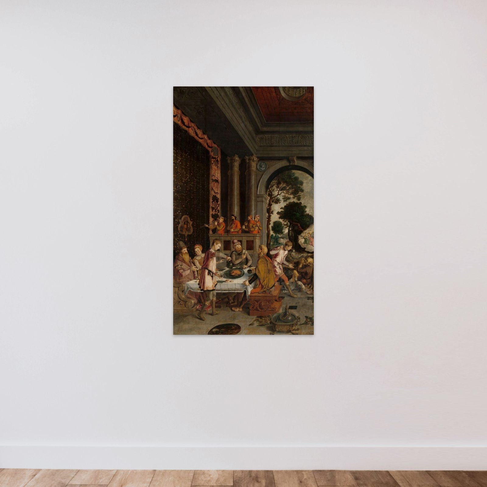 Parable of the Rich Man and Poor Lazarus unframed — shown to scale
