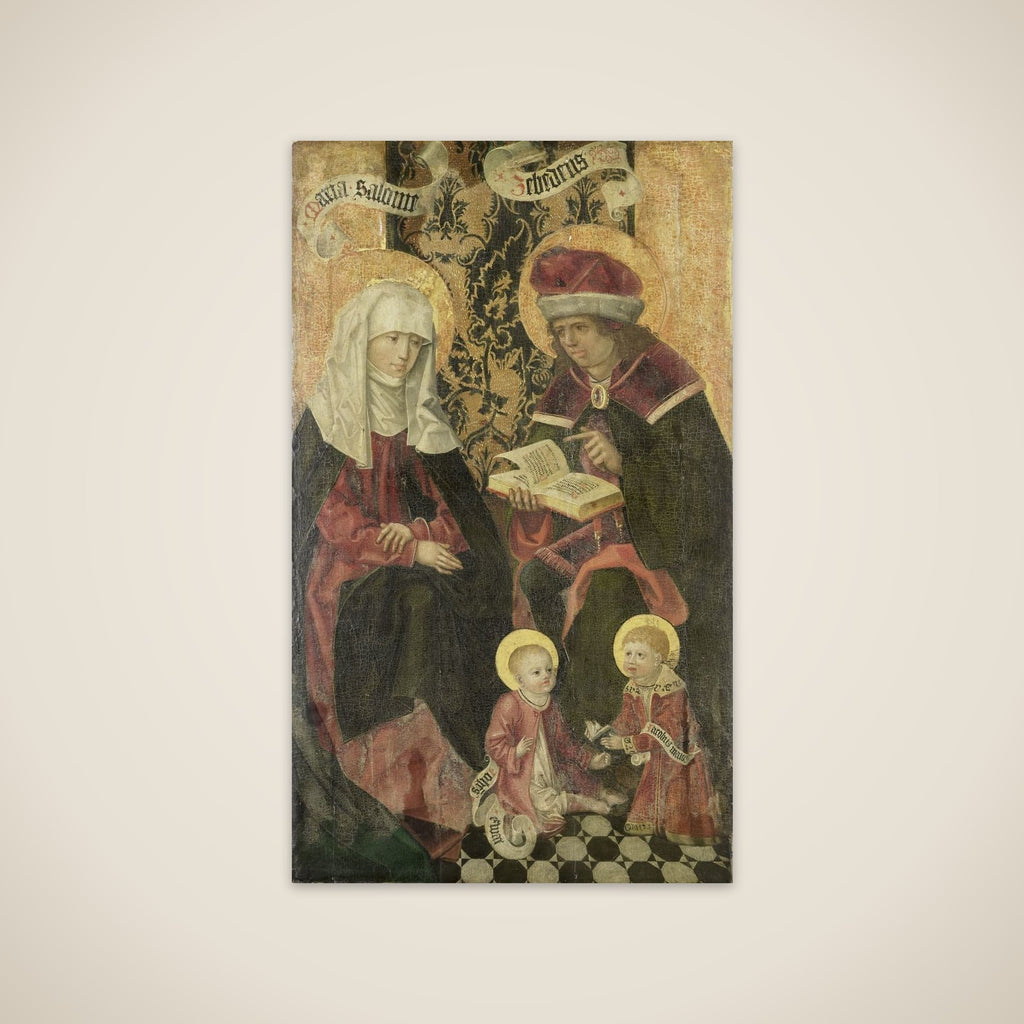 The Family of Zebedee / Angel Gabriel from an Annunciation (remnants on the verso) unframed print