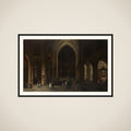 Interior of a Gothic Church at Night Looking East framed