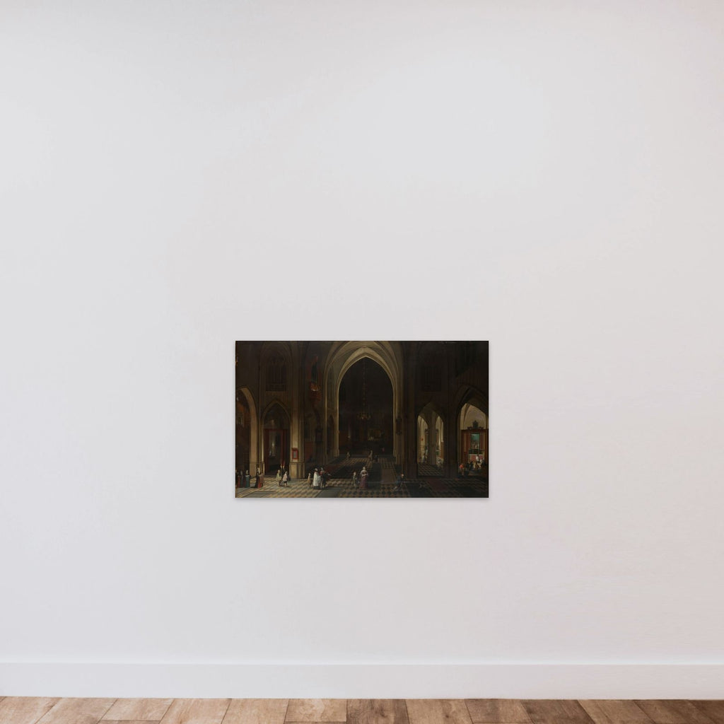 Interior of a Gothic Church at Night Looking East unframed — shown to scale