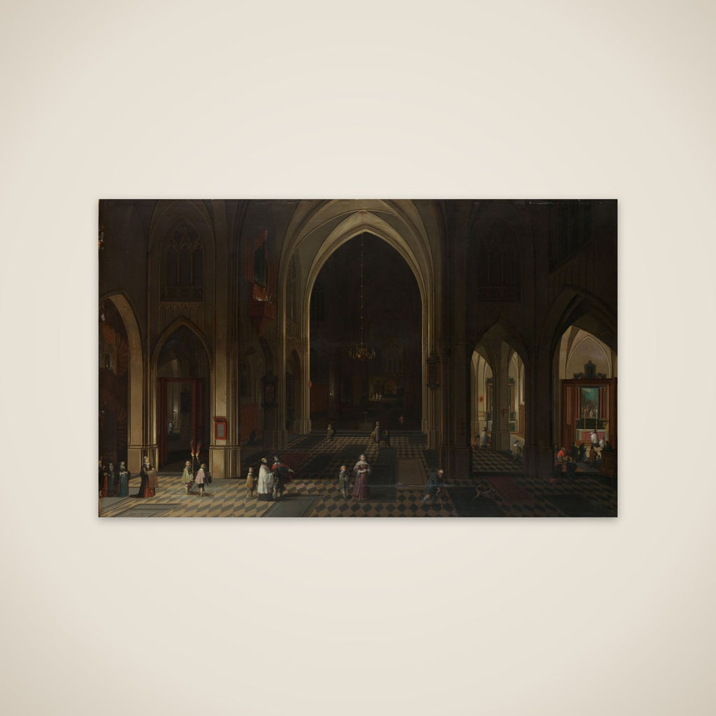 Interior of a Gothic Church at Night Looking East unframed print