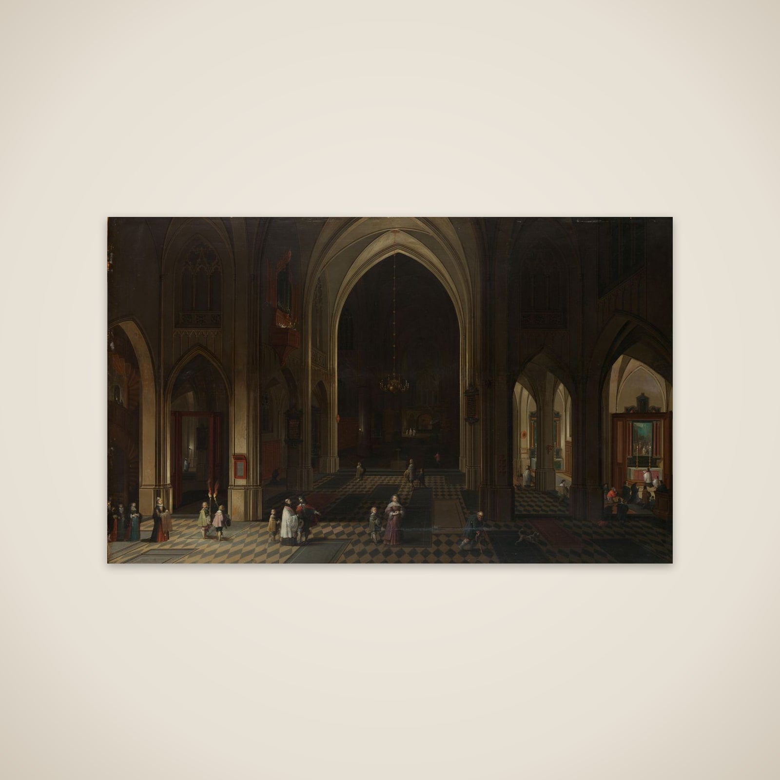 Interior of a Gothic Church at Night Looking East unframed print
