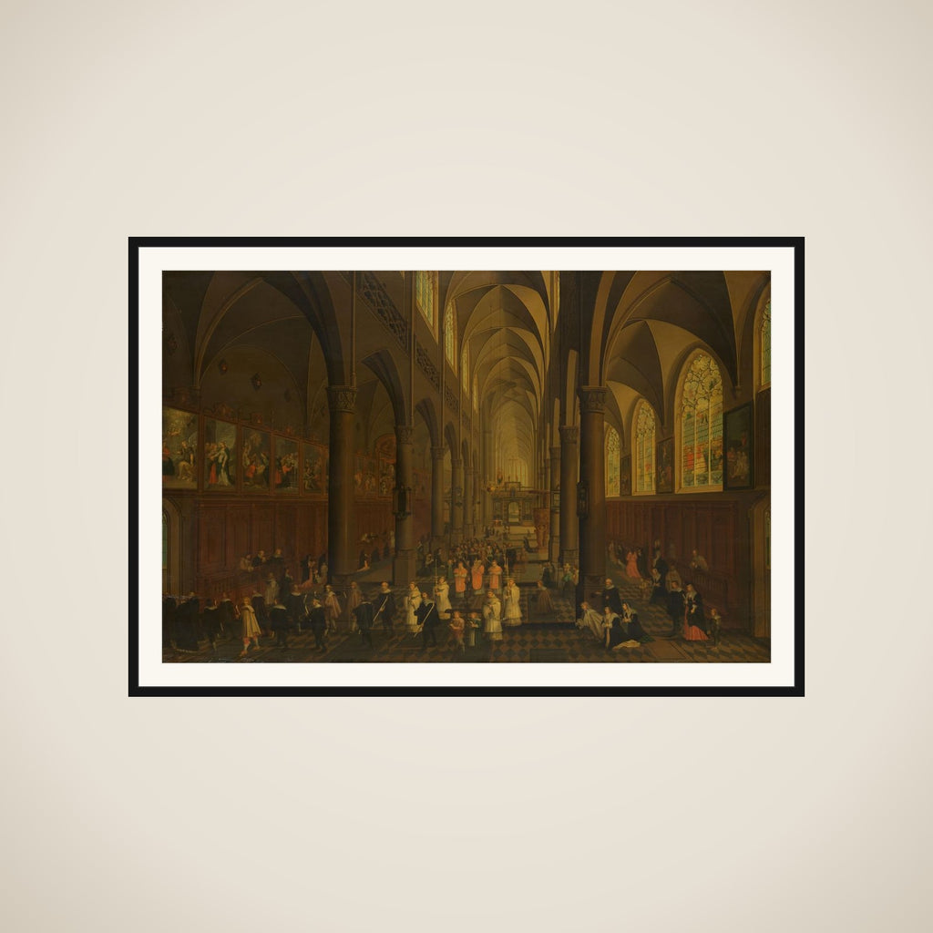 The Interior of the Dominican Church, Antwerp, Looking East, with the Procession of the Holy Sacrament framed