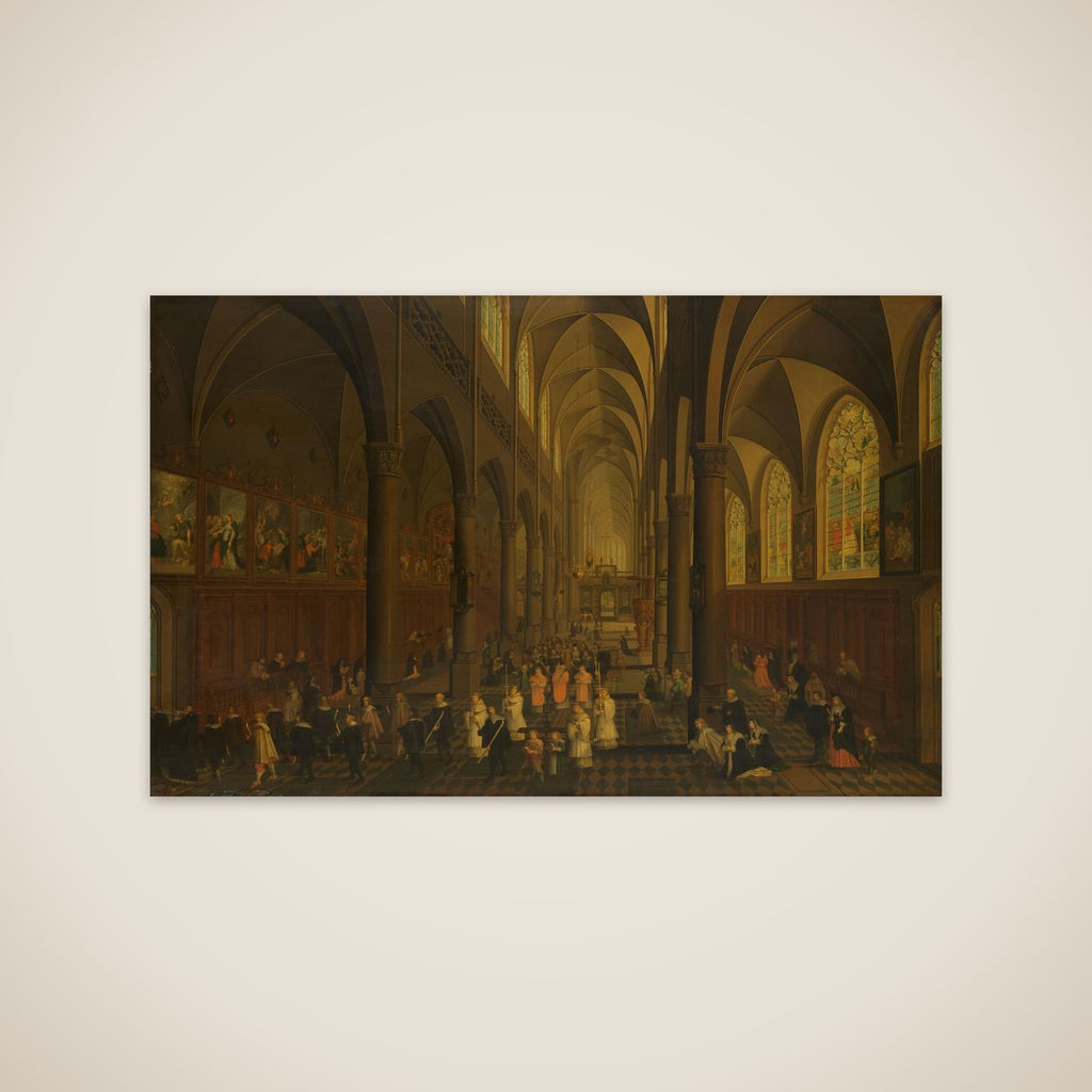 The Interior of the Dominican Church, Antwerp, Looking East, with the Procession of the Holy Sacrament unframed print