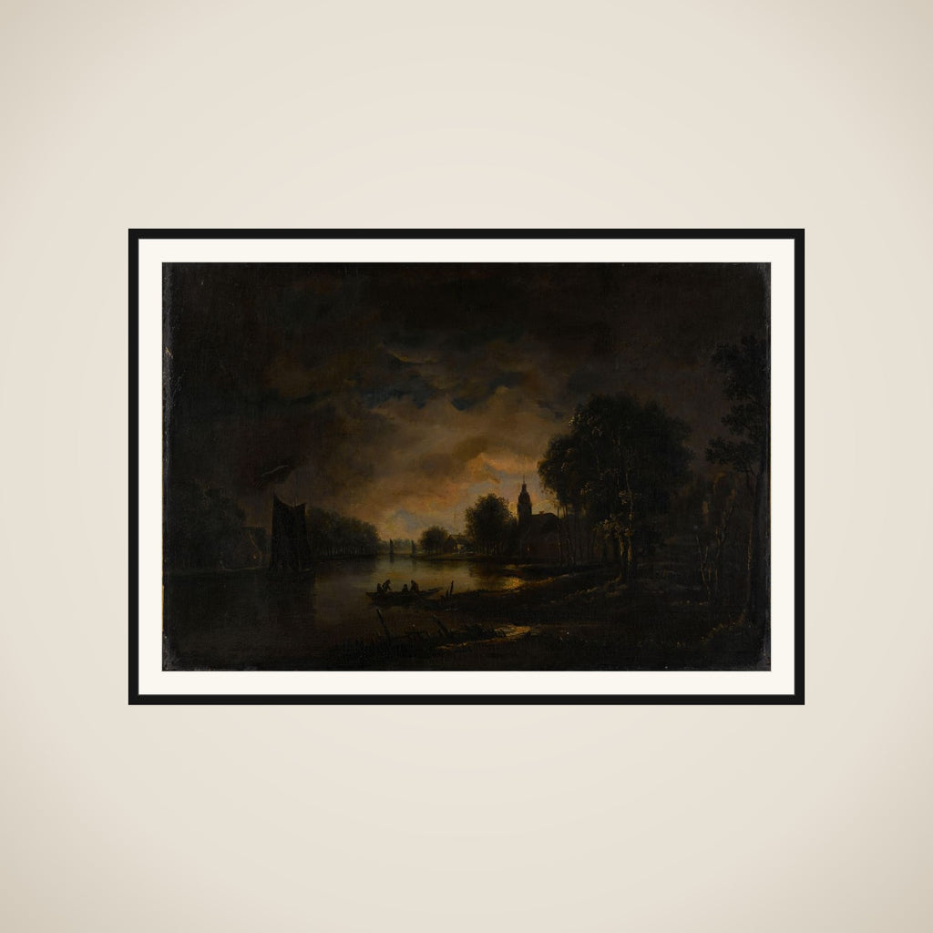 River View by Moonlight framed