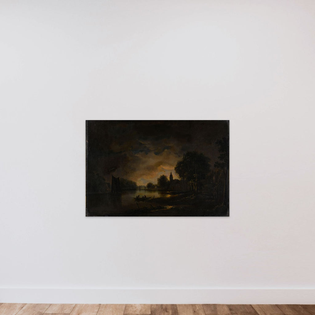 River View by Moonlight unframed — shown to scale