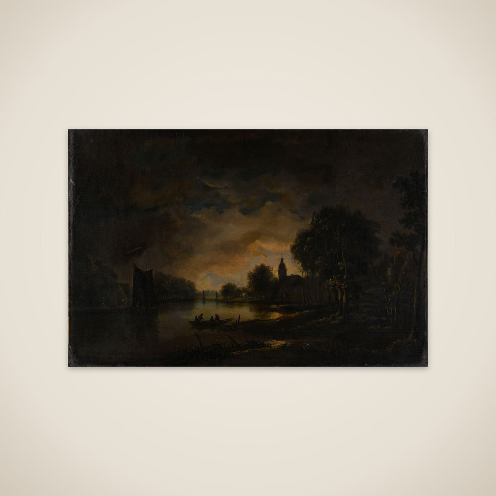 River View by Moonlight unframed print