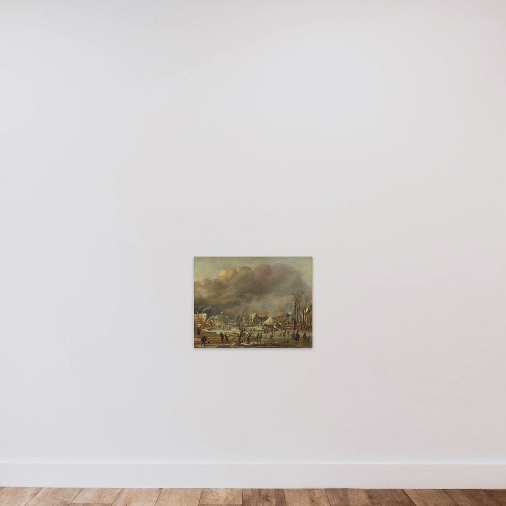 Winter Landscape with Church and Farmhouses unframed — shown to scale