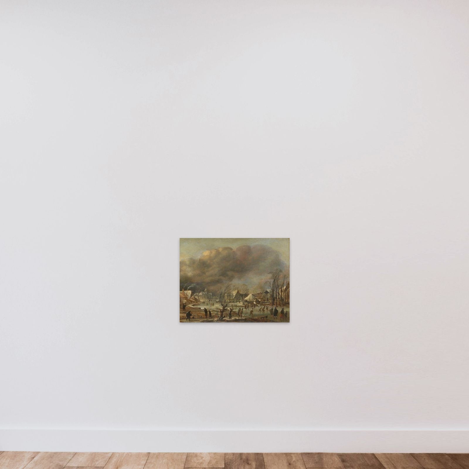 Winter Landscape with Church and Farmhouses unframed — shown to scale