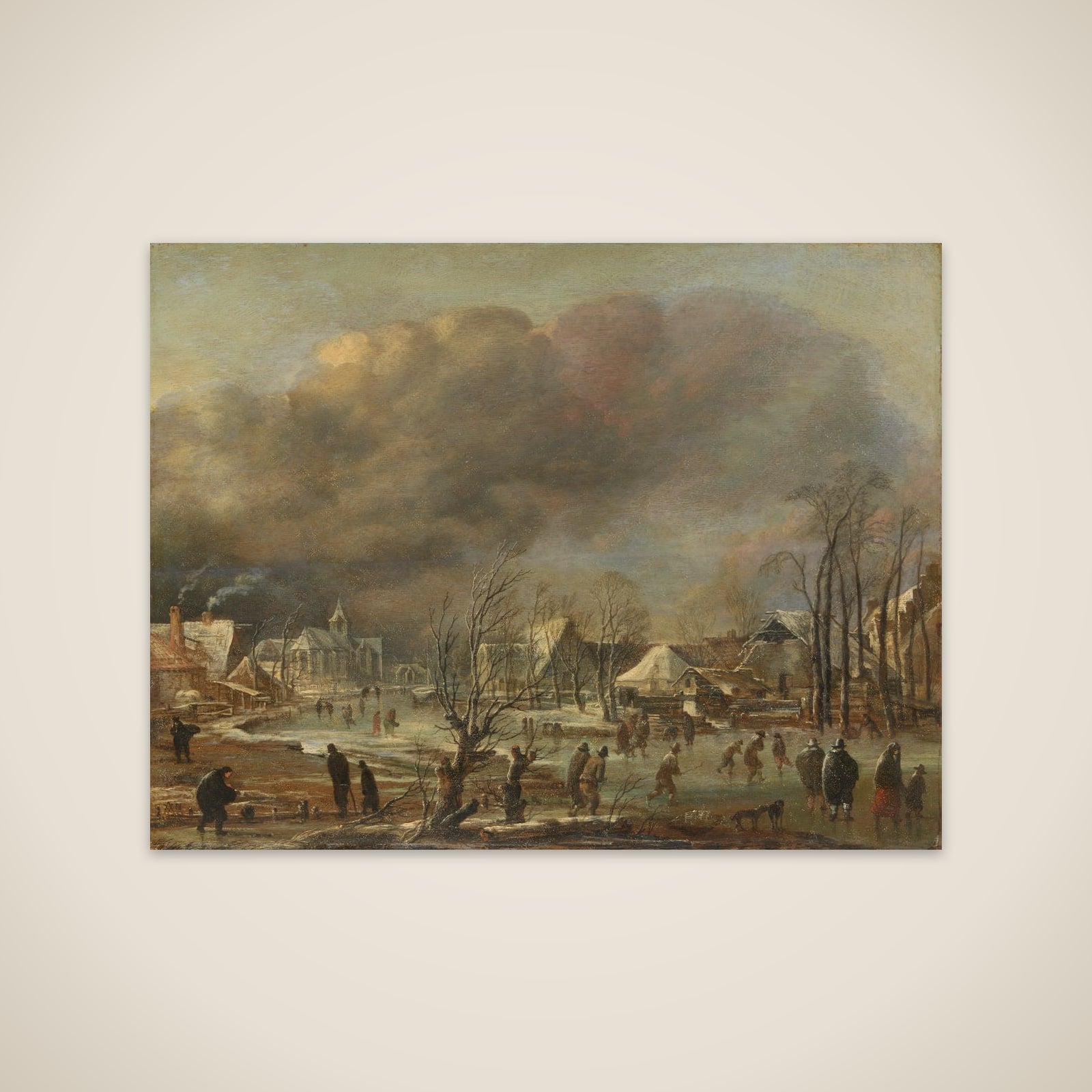 Winter Landscape with Church and Farmhouses unframed print