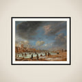 Winter Landscape near a Town with Kolf Players framed