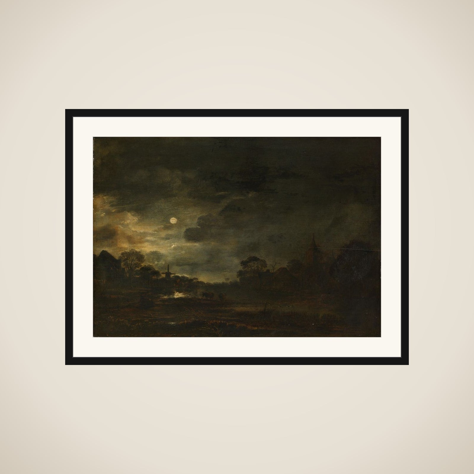 Landscape by Moonlight framed