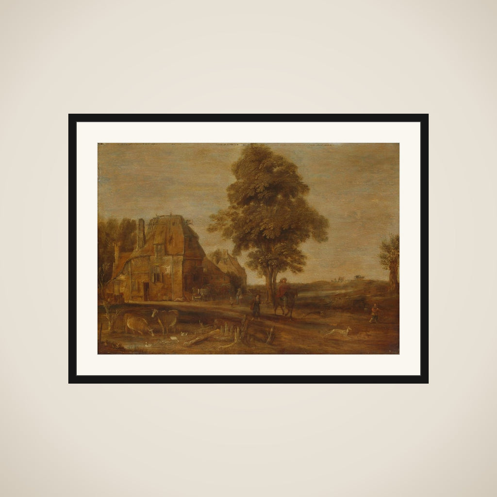 Landscape with an Inn framed