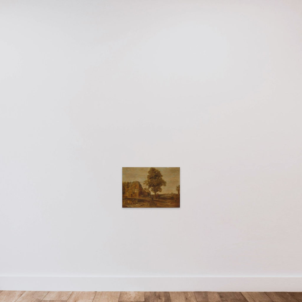 Landscape with an Inn unframed — shown to scale