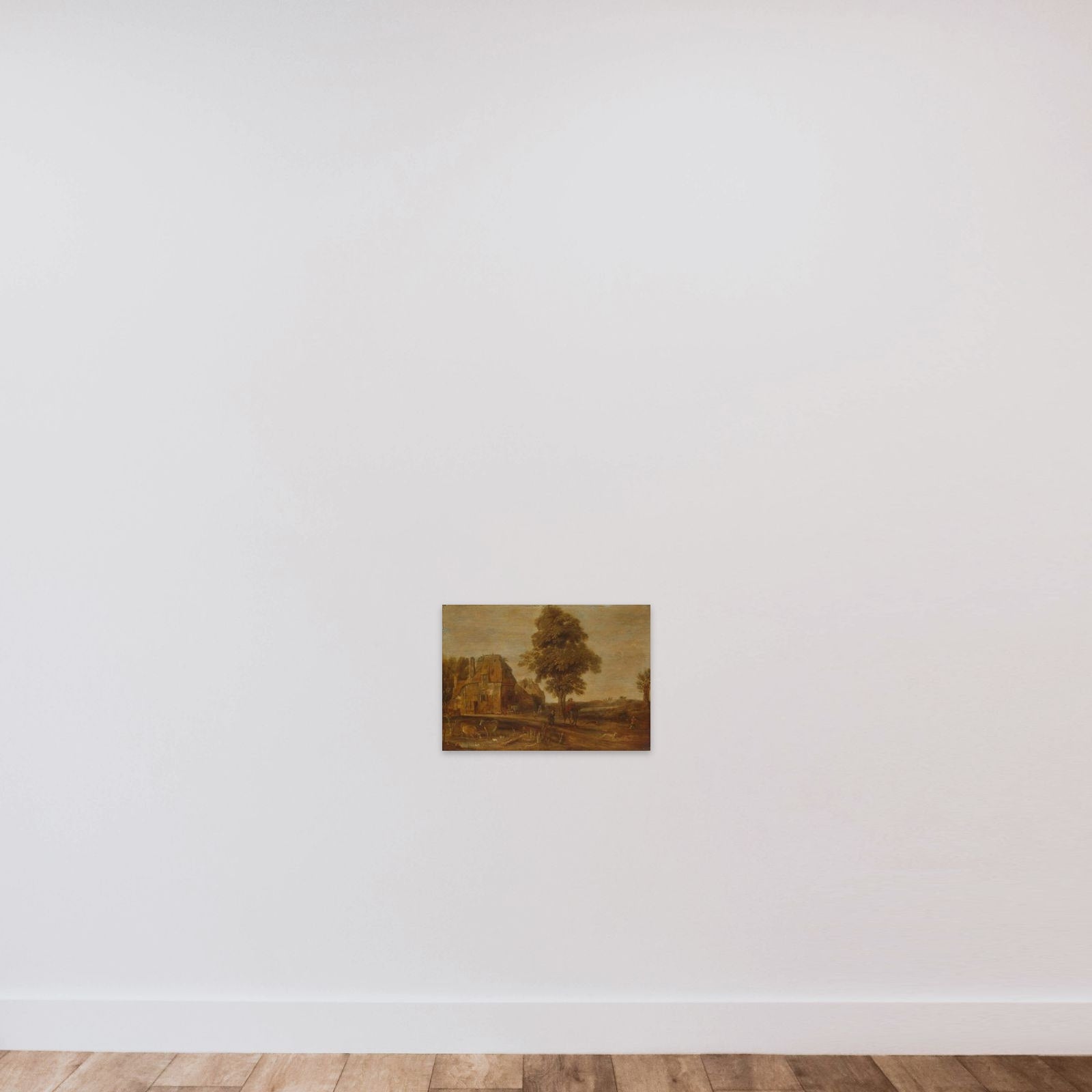 Landscape with an Inn unframed — shown to scale