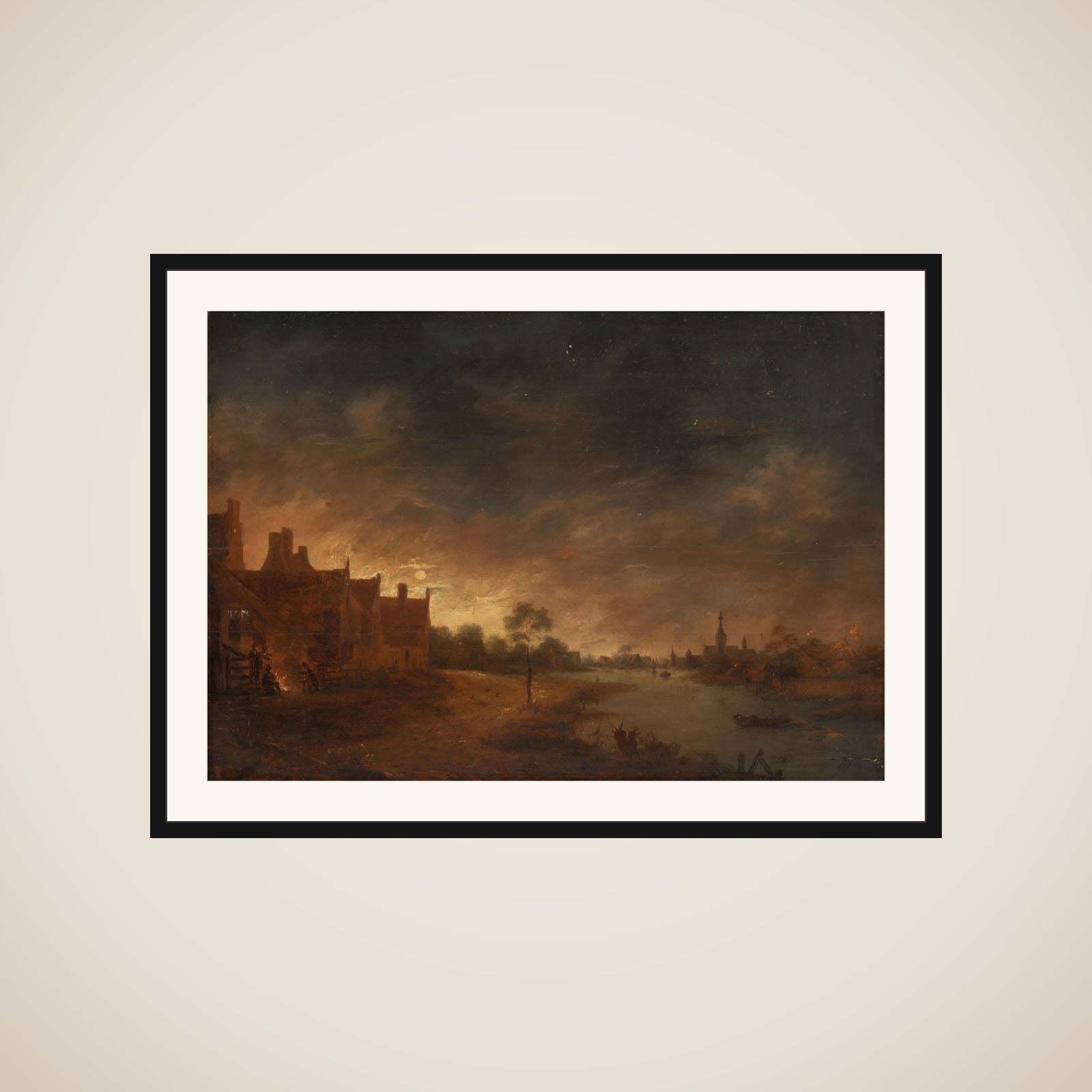 River View by Moonlight framed