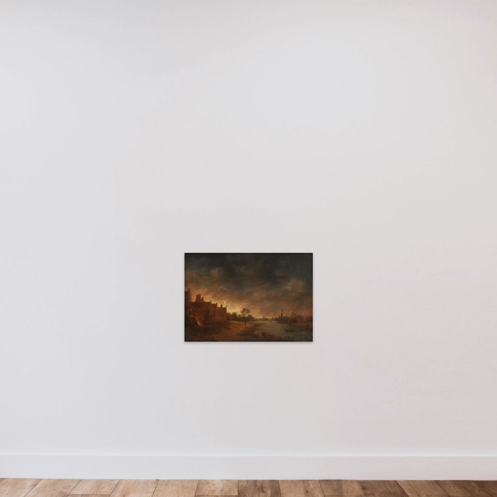 River View by Moonlight unframed — shown to scale