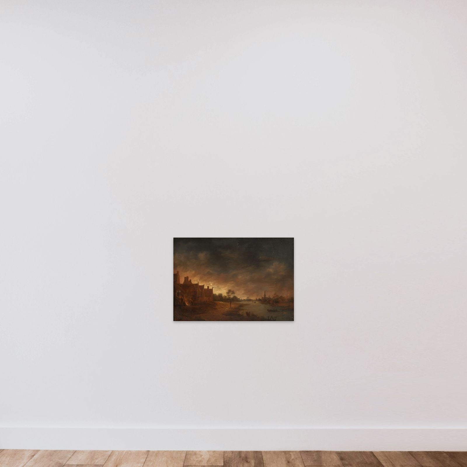 River View by Moonlight unframed — shown to scale
