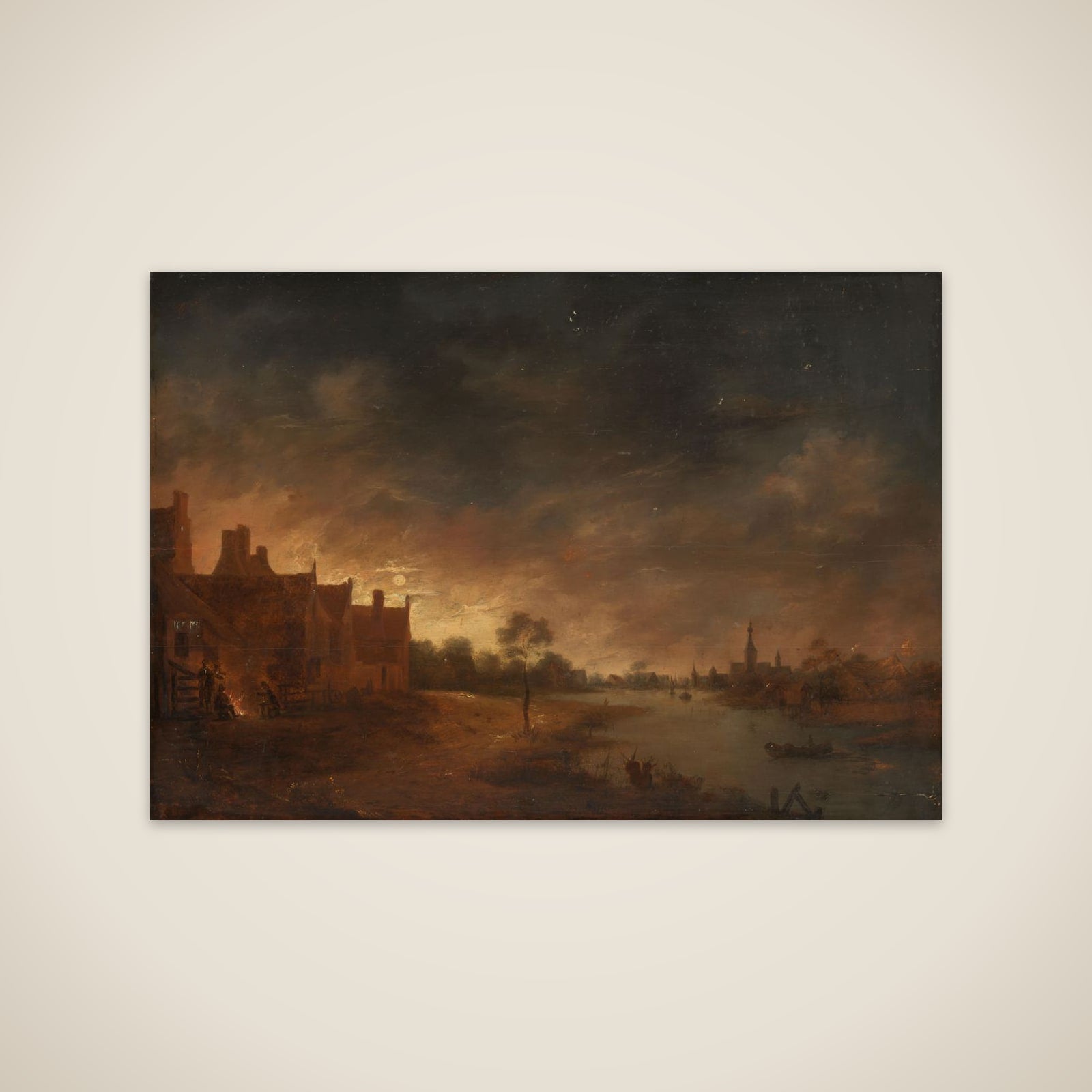 River View by Moonlight unframed print