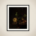 Still Life with Quinces, Medlars and a Glass framed