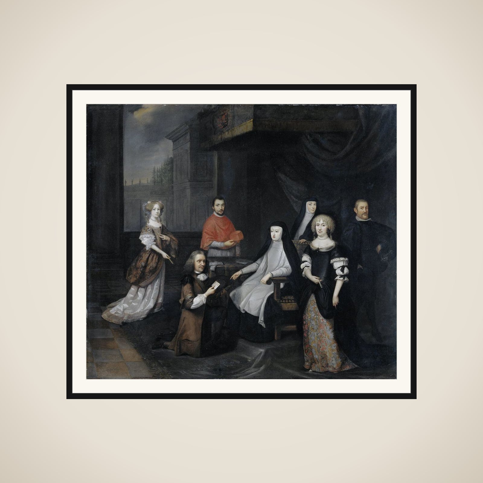Reception of the Dutch ambassador Hieronymus van Beverningk by the Spanish queen-regent Maria-Anna of Austria, 2 March 1671 framed