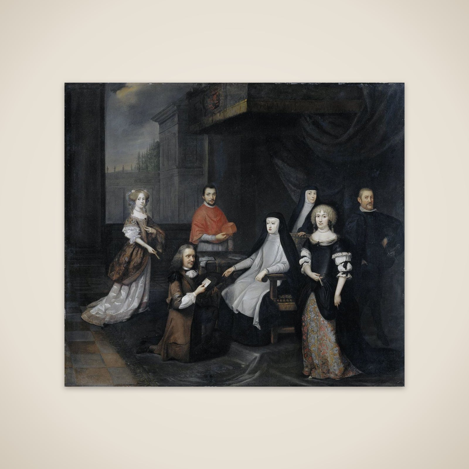 Reception of the Dutch ambassador Hieronymus van Beverningk by the Spanish queen-regent Maria-Anna of Austria, 2 March 1671 unframed print