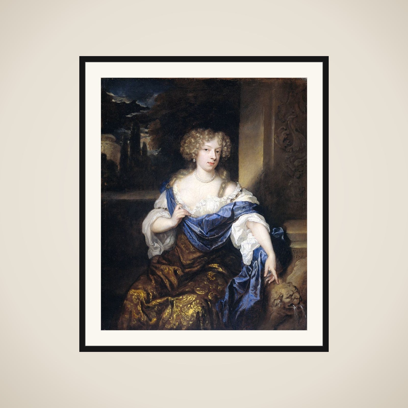 Portrait of Helena Ctaharina de Witte 91661-95), wife of Iman mogge, lord of Haamstede framed