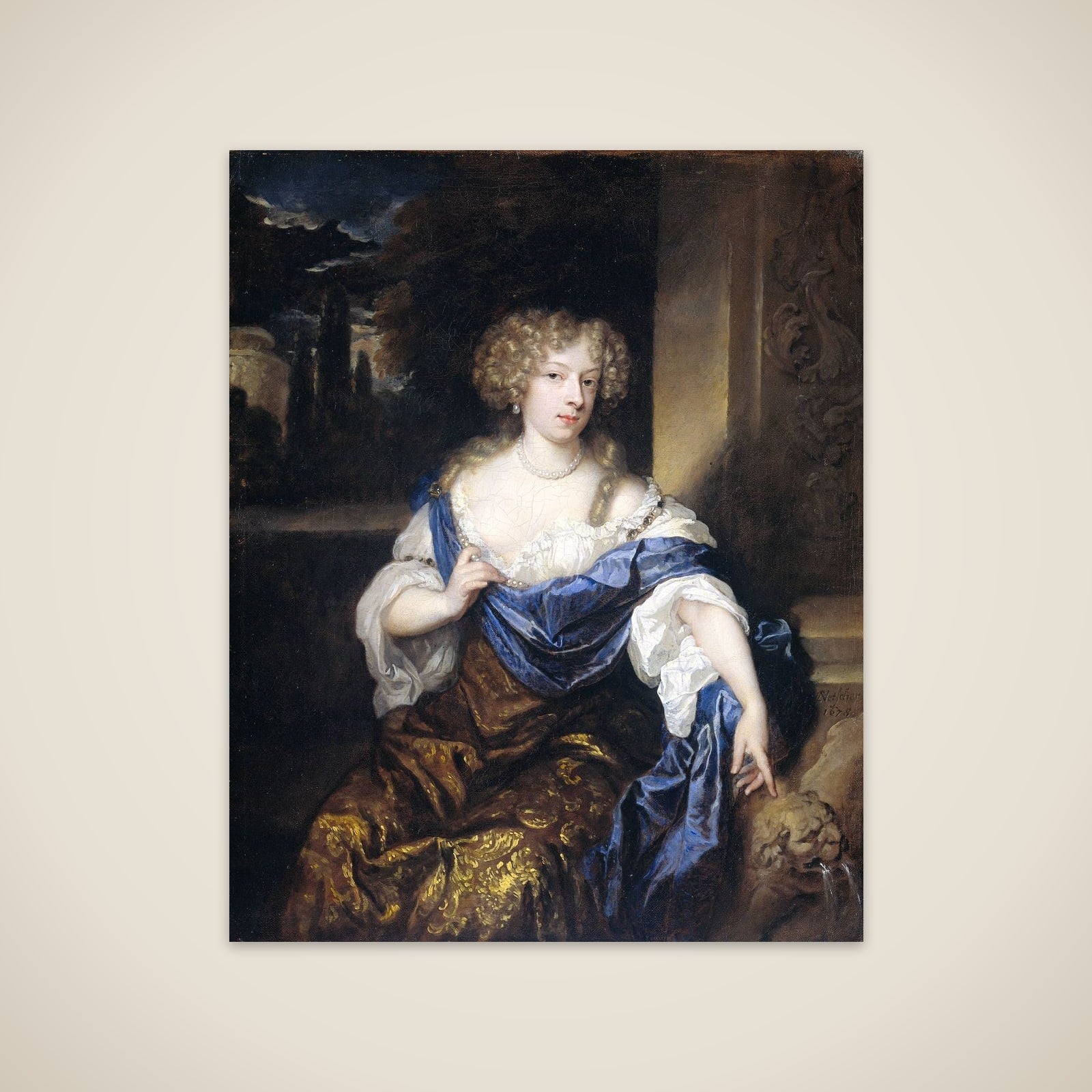 Portrait of Helena Ctaharina de Witte 91661-95), wife of Iman mogge, lord of Haamstede unframed print