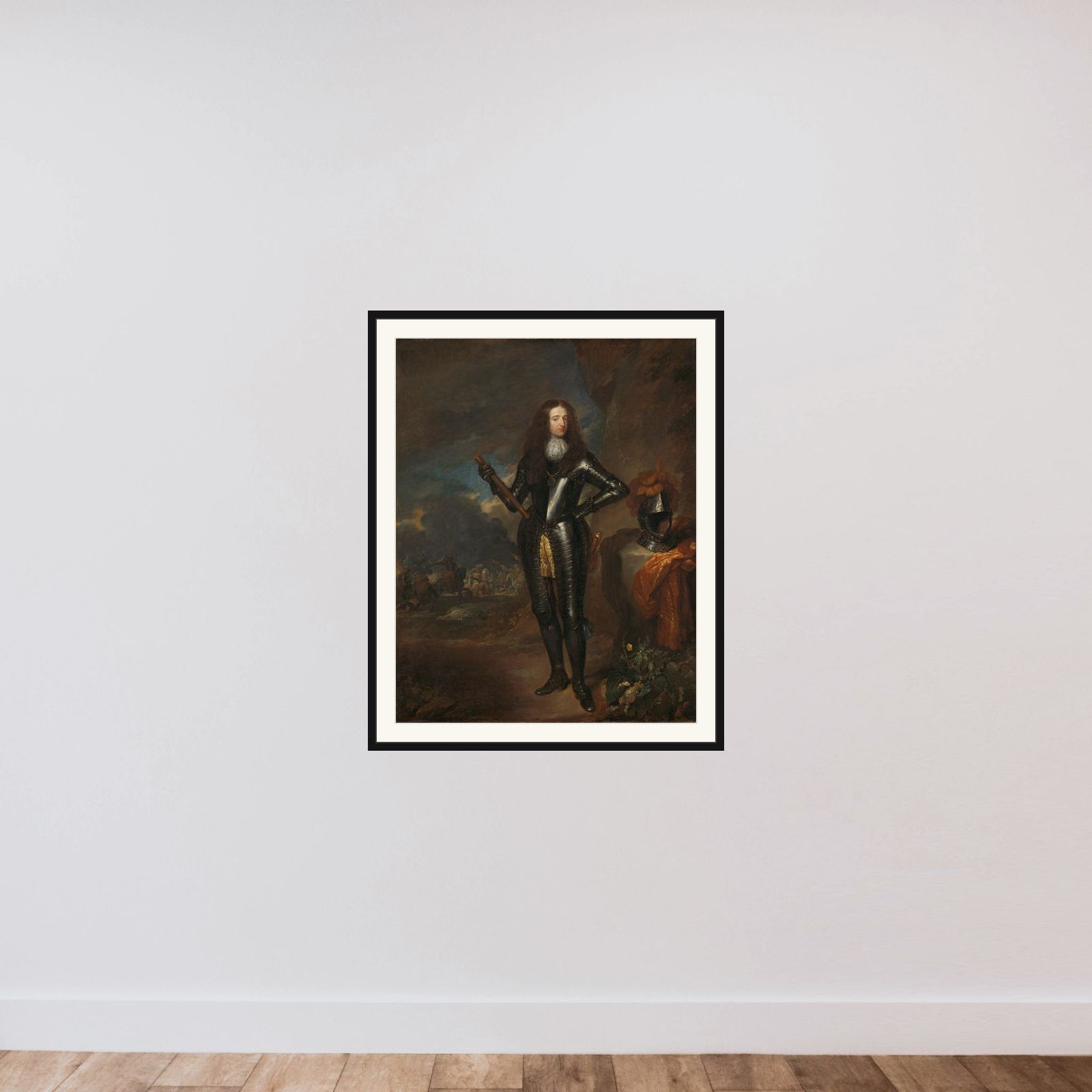 William III (1650-1702), Prince of Orange and since 1689, King of England framed — shown to scale