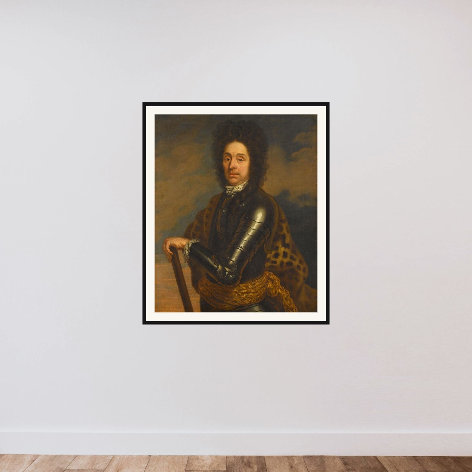 Portrait of Menno Baron van Coehoorn (1641-1704). General in the Artillery and Fortifications Engineer framed — shown to scale