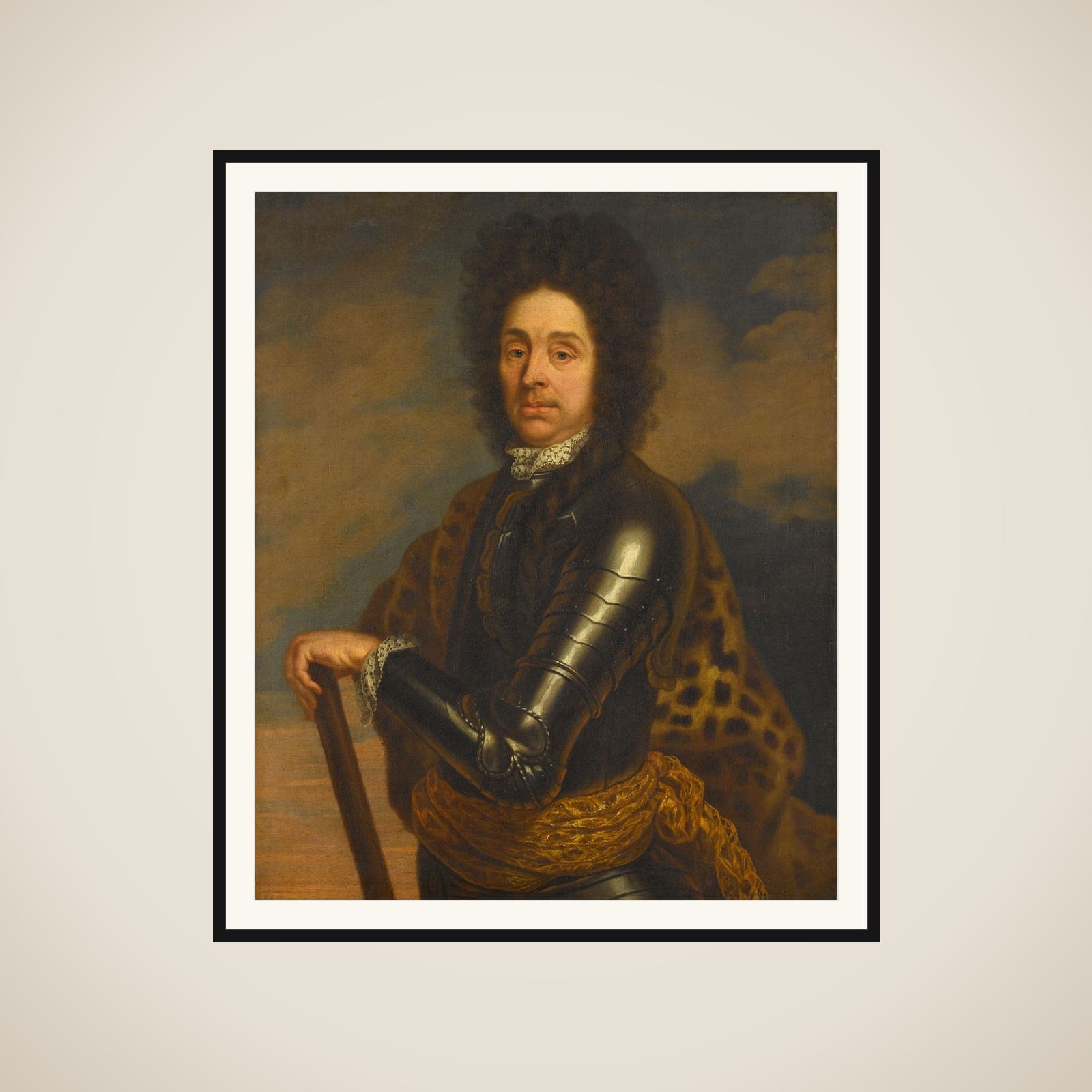 Portrait of Menno Baron van Coehoorn (1641-1704). General in the Artillery and Fortifications Engineer framed