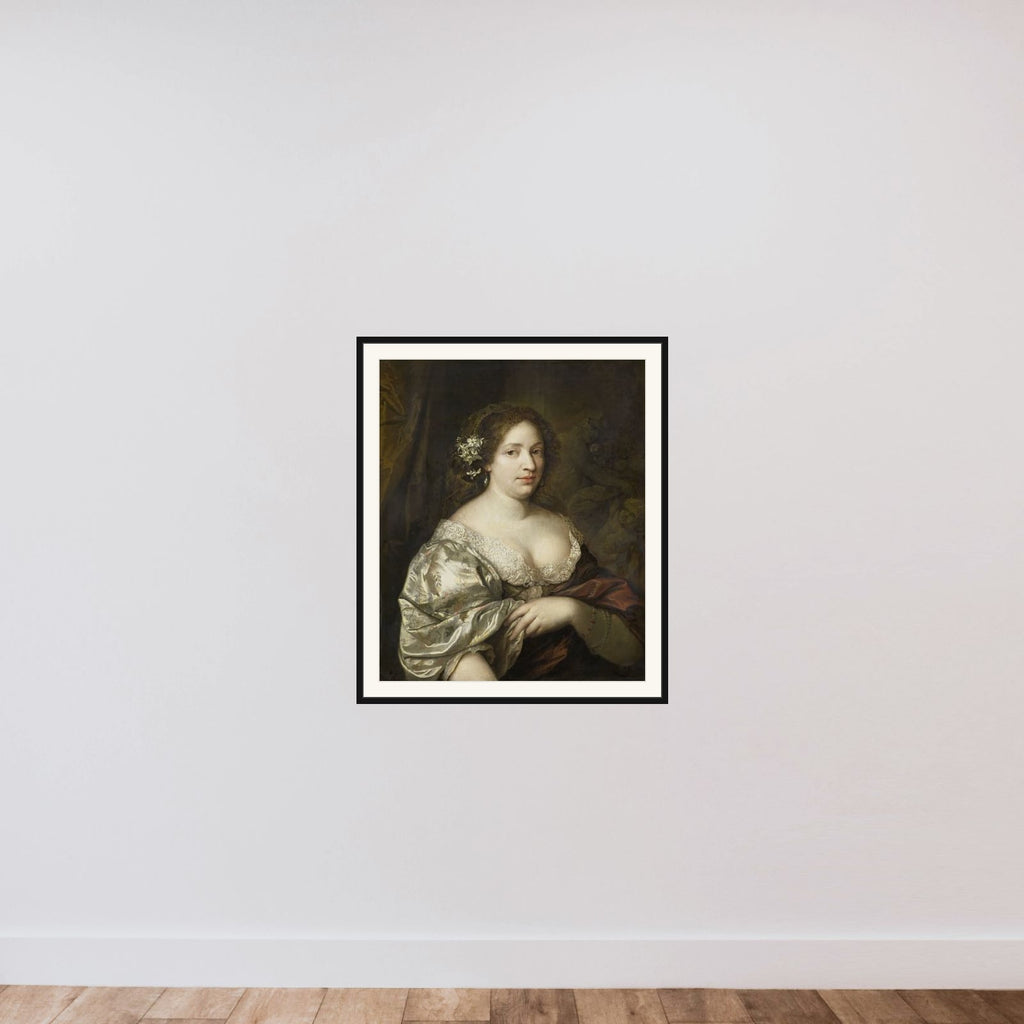 Portrait of Margaretha Godin (d. 1694), wife of the artist framed — shown to scale