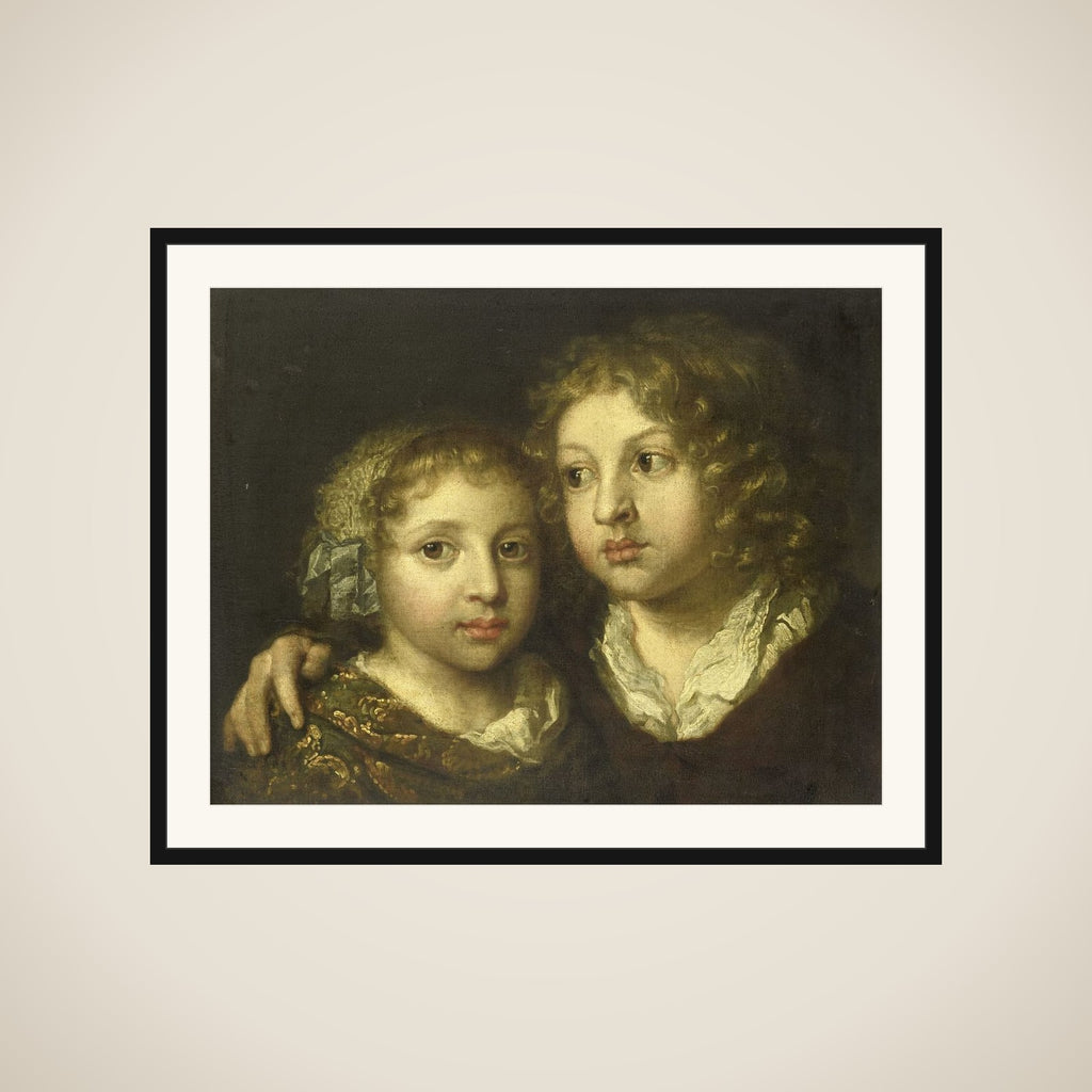A daughter and a son (Constantijn?) of the artist framed