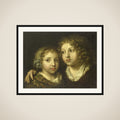 A daughter and a son (Constantijn?) of the artist framed
