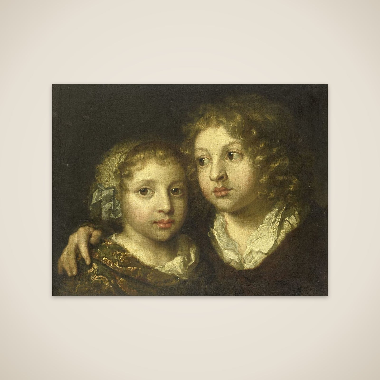 A daughter and a son (Constantijn?) of the artist unframed print