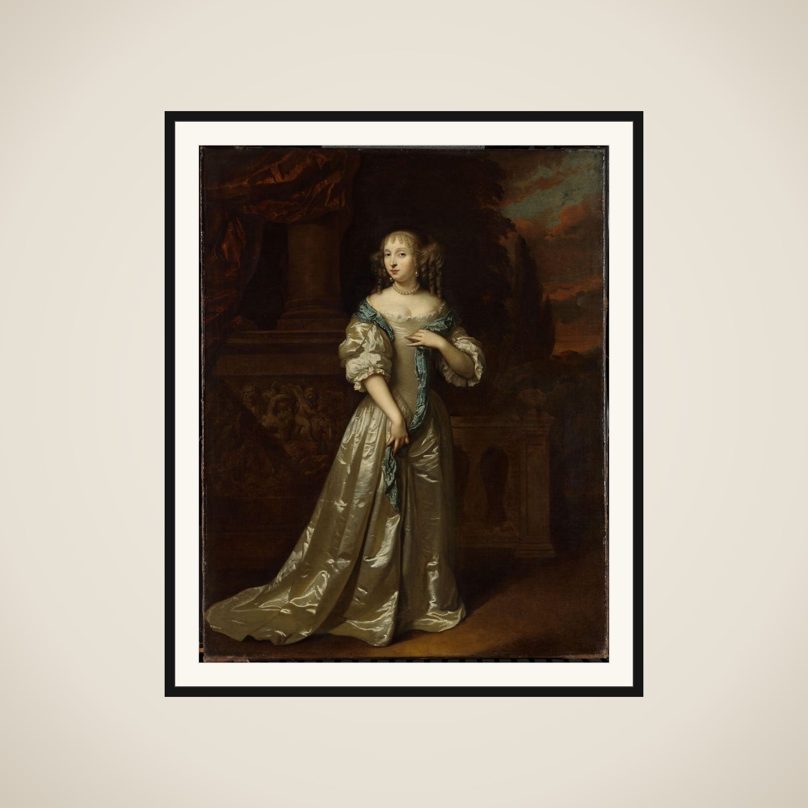 Portrait of Philippina Staunton, Wife of Roelof van Arkel (1632-1709), lord of Broeckhuijsen framed