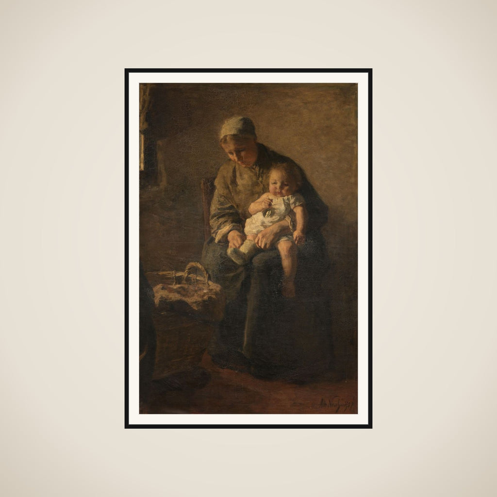 A Mother with her Child framed