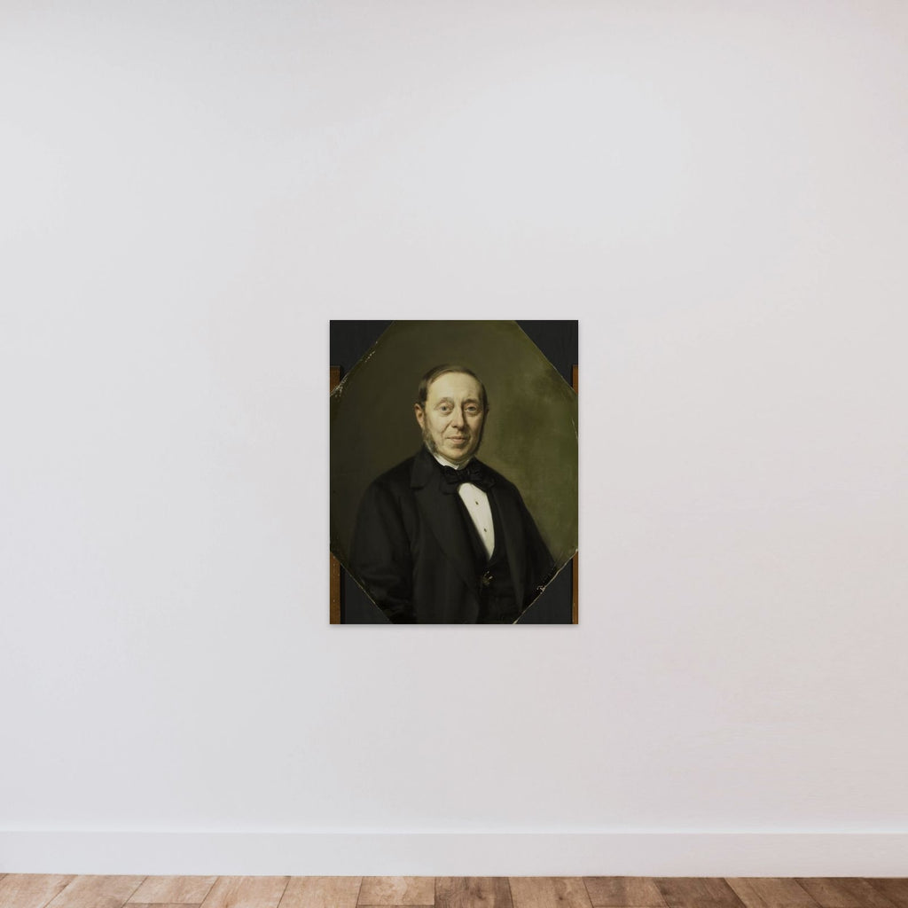 Portrait of Johannes Cornelis van Pappelendam (1810-1884). Artist and Art Dealer. Superintendent of the Van der Hoop Museum unframed — shown to scale