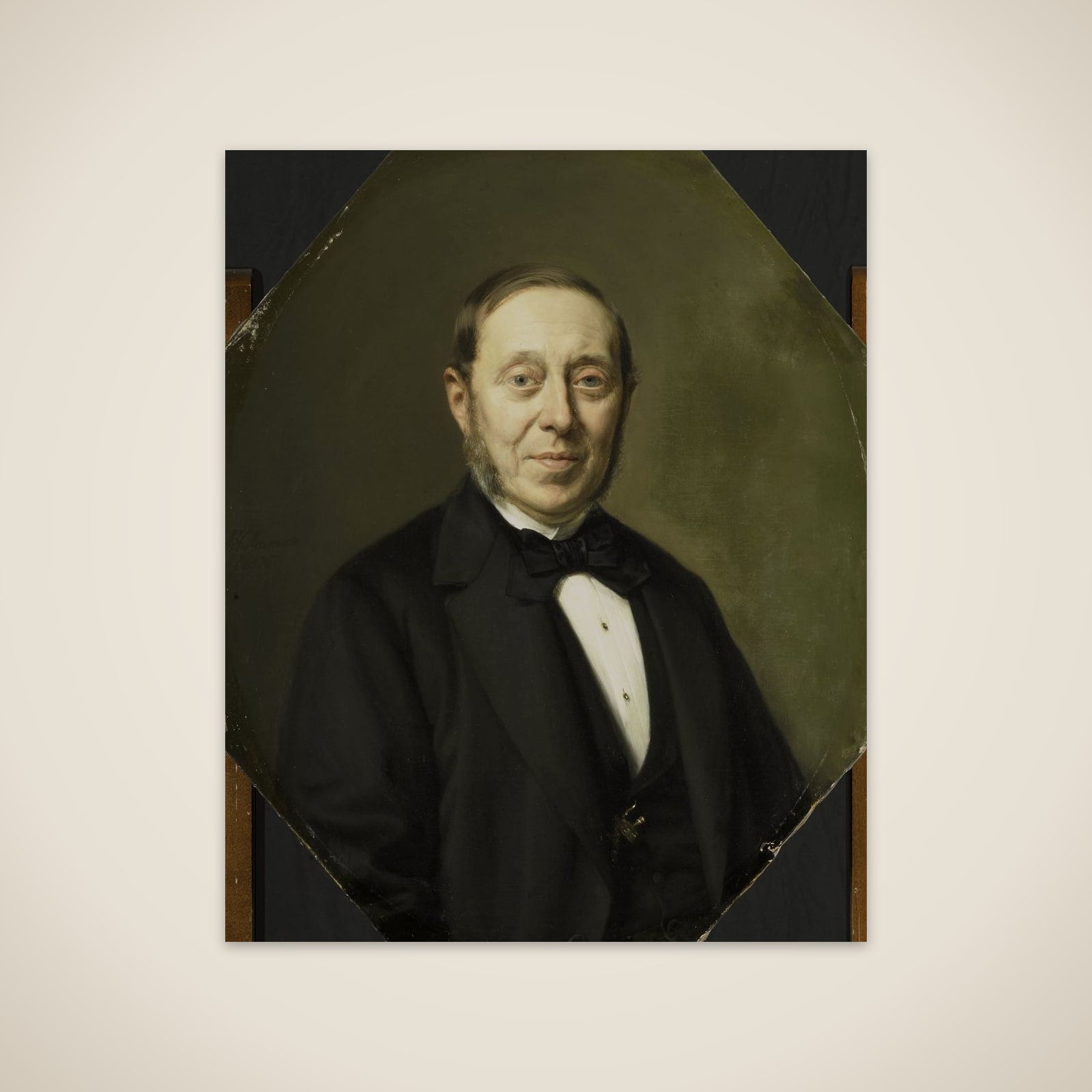 Portrait of Johannes Cornelis van Pappelendam (1810-1884). Artist and Art Dealer. Superintendent of the Van der Hoop Museum unframed print