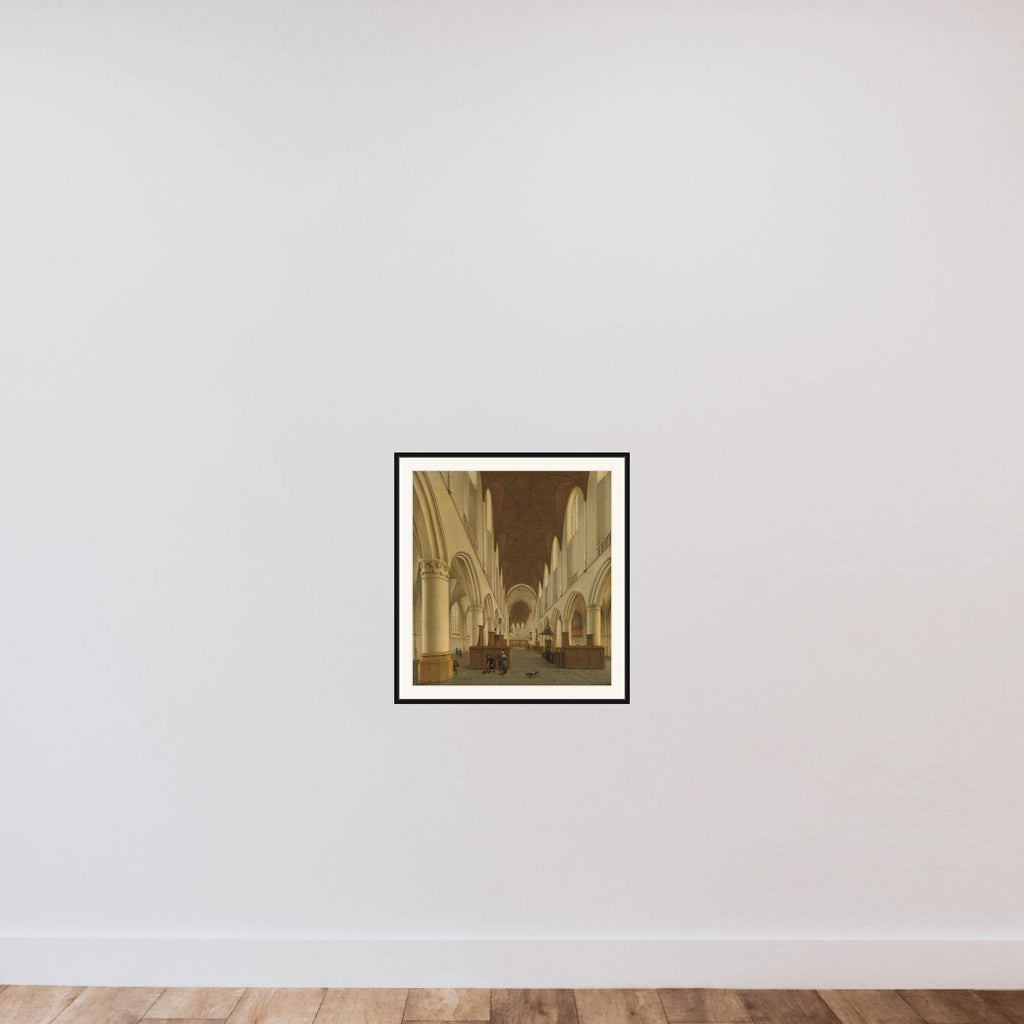 The interior of Saint Bavo's Church in Haarlem framed — shown to scale