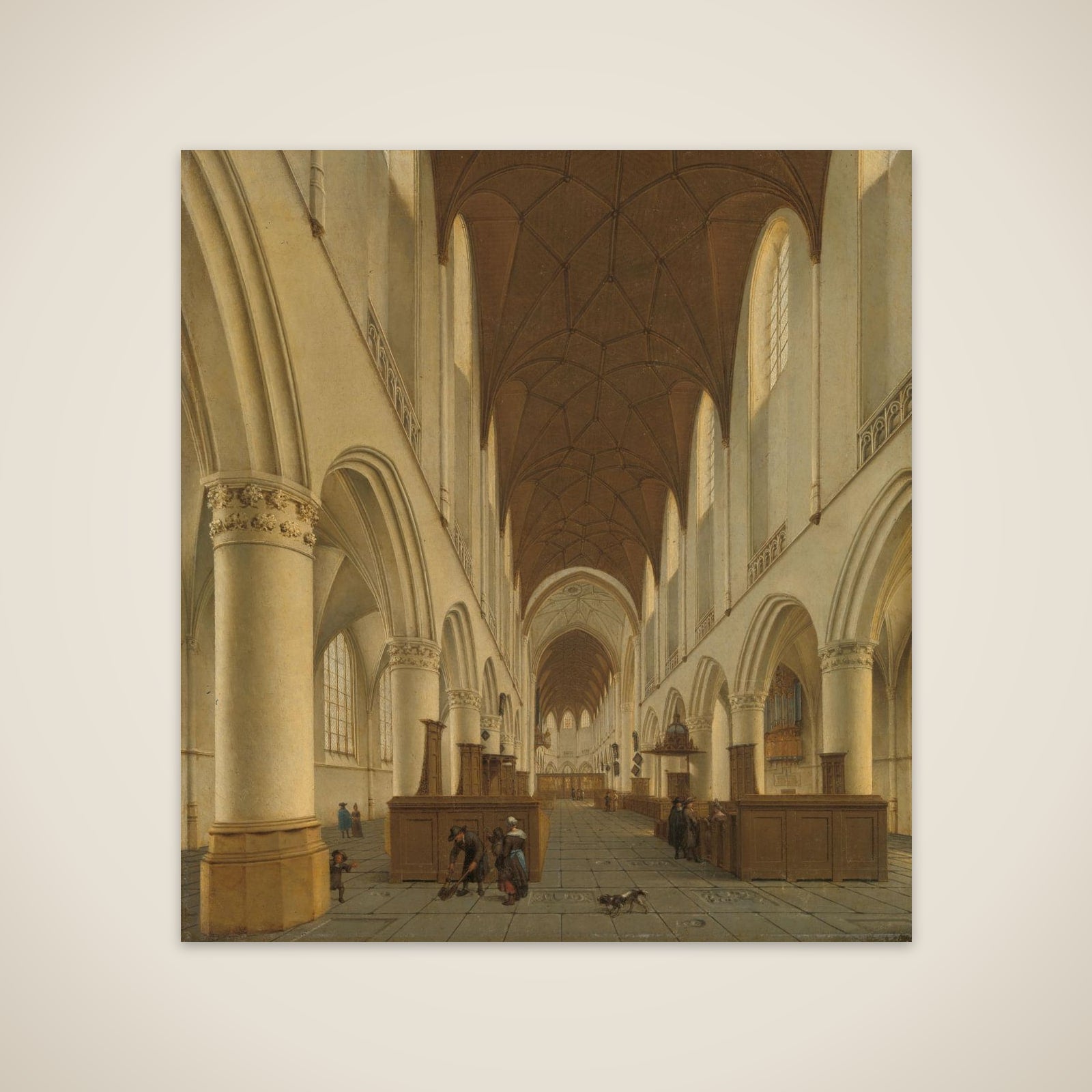 The interior of Saint Bavo's Church in Haarlem unframed print
