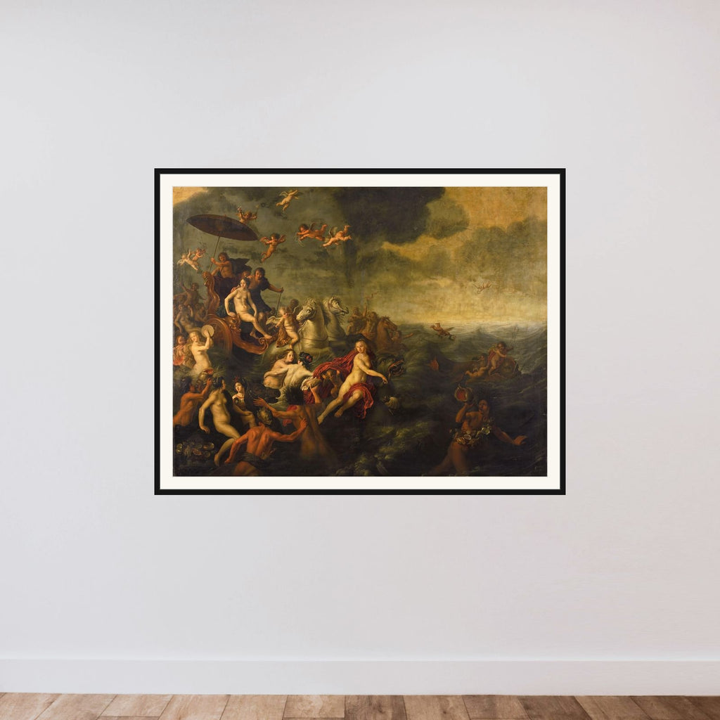 The triumph of the sea goddess Galathea? framed — shown to scale