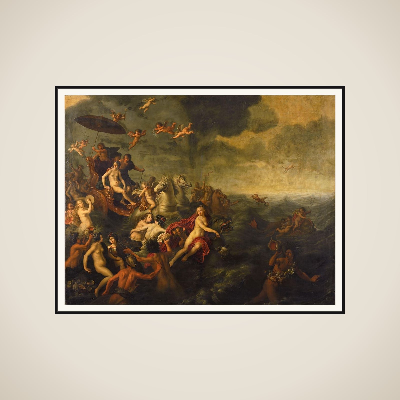 The triumph of the sea goddess Galathea? framed