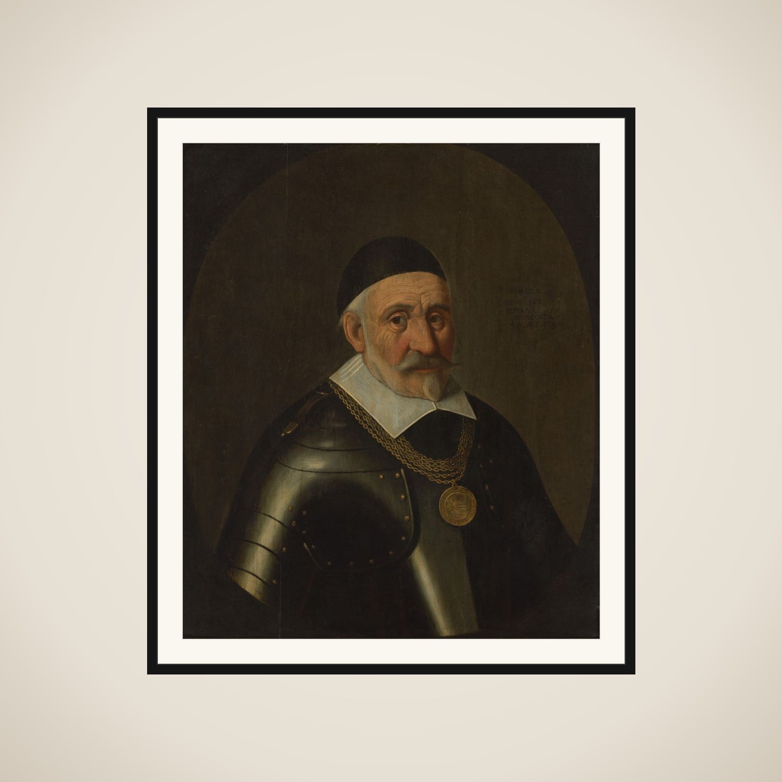Portrait of Captain Charles de Heraugières, Commander of Breda framed