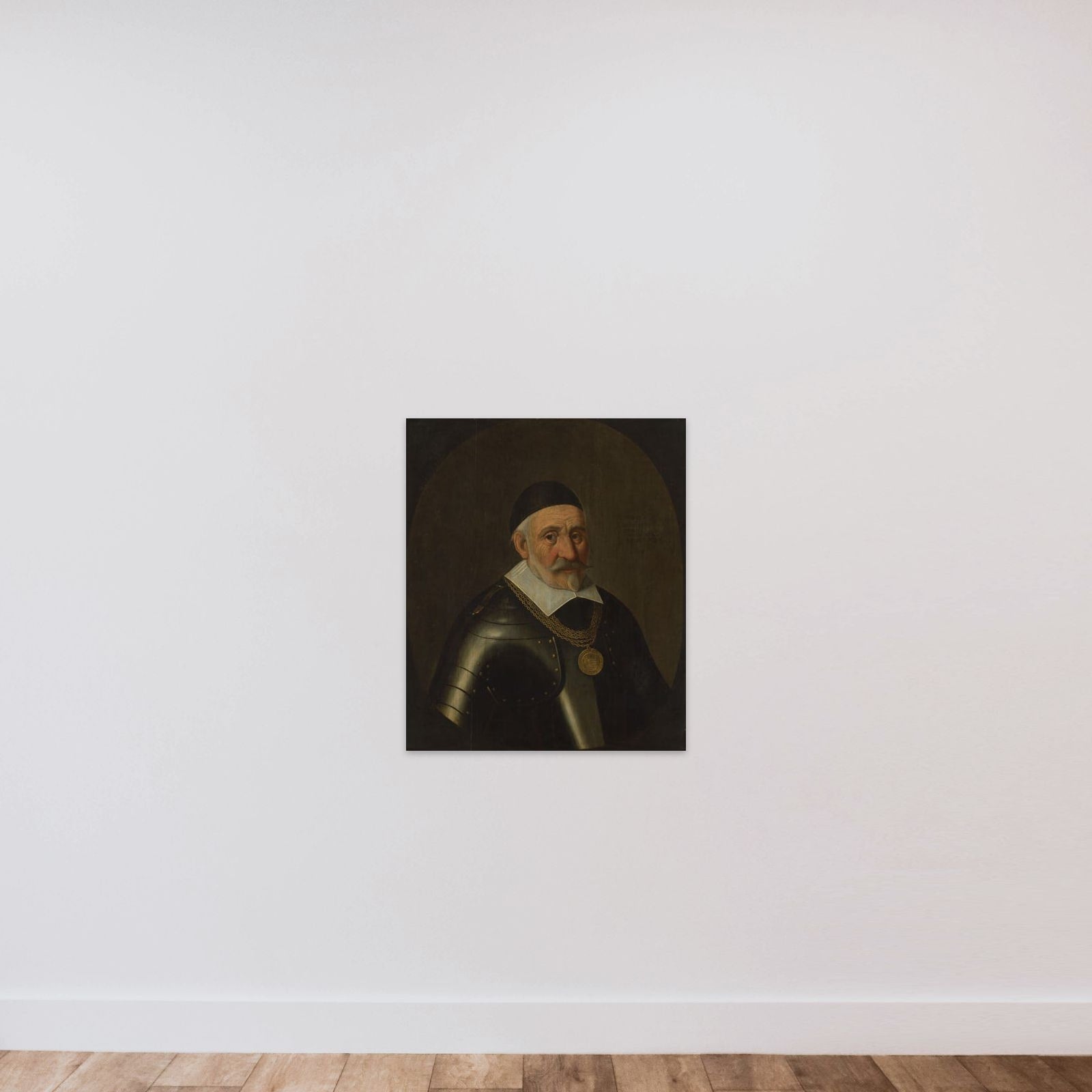 Portrait of Captain Charles de Heraugières, Commander of Breda unframed — shown to scale
