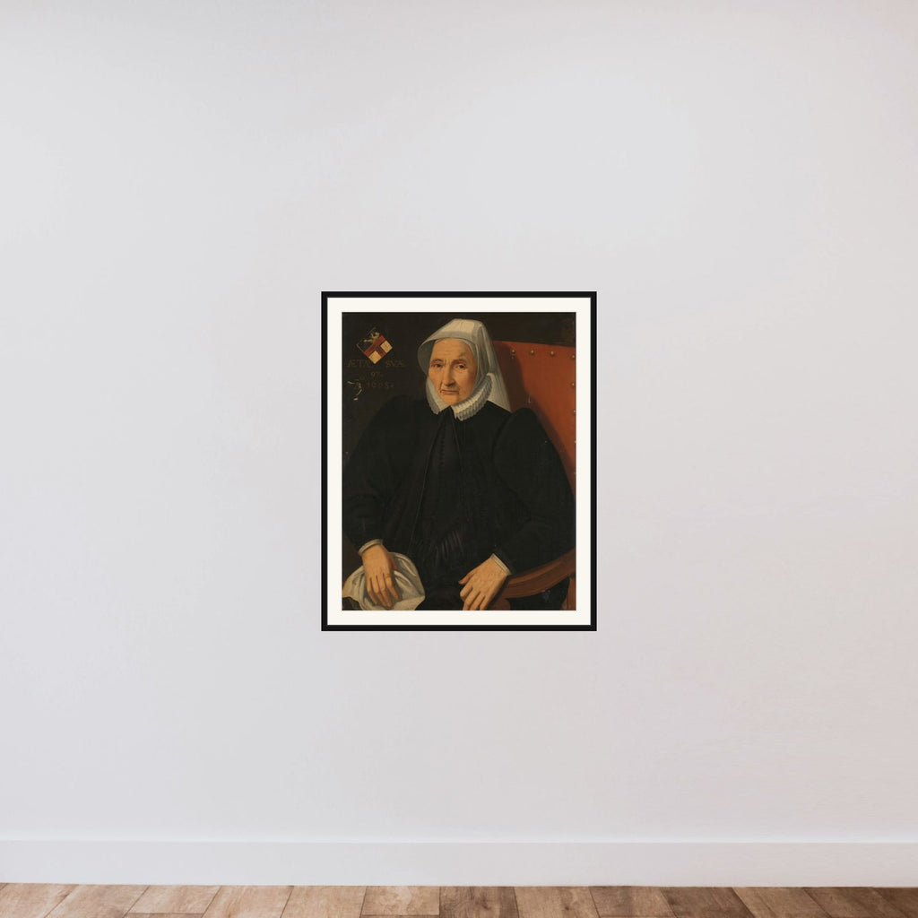 Portrait of an Elderly Lady of the Haling Family framed — shown to scale