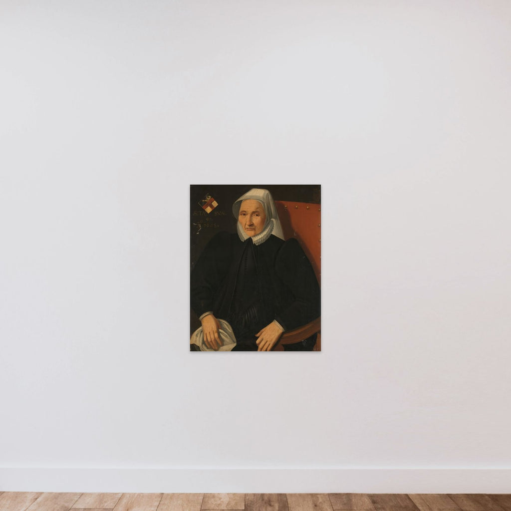 Portrait of an Elderly Lady of the Haling Family unframed — shown to scale