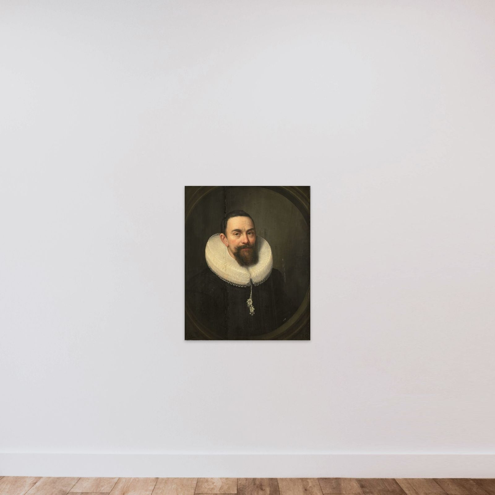 Portrait of Sir Pieter Courten (1581-1630) unframed — shown to scale