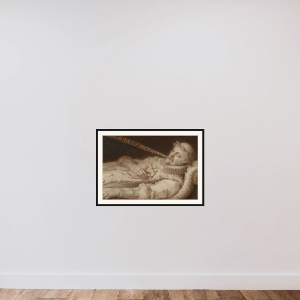 Portrait of Willem I (1533-84), called William the Silent, on his deathbed framed — shown to scale
